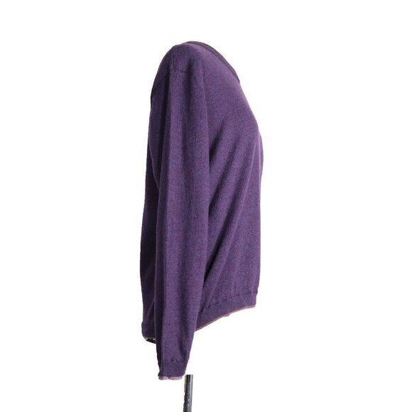 Robert Graham Men’s Large Purple Knowledge Wisdom Truth Sweater V-Neck Wool Knit - Picture 4 of 10